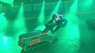 Megasaurus eats car at Monster Truck Live Glow Party