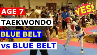 2022 New Jersey Taekwondo Kids Sparring 2nd Match | Blue Belt 7 Years Old