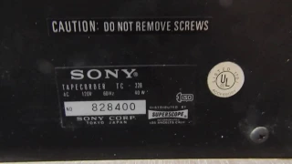 SONY TC 228 RECORDER A TRACK ELECTRONICS REVIEW AND TESTING**SEE DESCRIPTION BELOW
