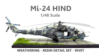 How To Paint Detailed Mi 24 HIND Scale Model. Weathering-Resin Detail Set-Rivet Decal Application.