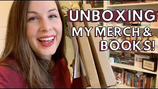 UNBOXING my new MERCH + MY NEW BOOK (Paperback & hardcover proofs of THE ENCHANTED CROWN)