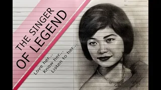 A Rare Pencil Drawing of Ros Sereysothea, The Singer of Legend