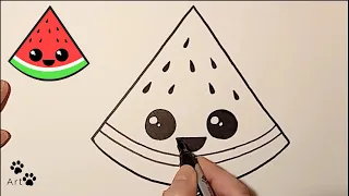 How to draw a watermelone