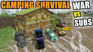 SURVIVAL CAMPING WAR VS SUBSCRIBERS! WITH NEW HOUSE! | LIVE STREAM | FARMING SIMULATOR 2017