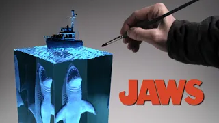I made a JAWS Shark Diorama / Polymer Clay / Resin