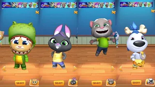 Talking Tom Gold Run 2 Dinosaur Ginger vs Becca Sparkles vs Tom vs Caveman Hank vs Roy Raccoon