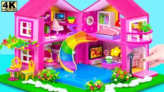 Build Pink Two Story $100 Million Resort with Cardboard Water Park ❤️ DIY Miniature Cardboard House