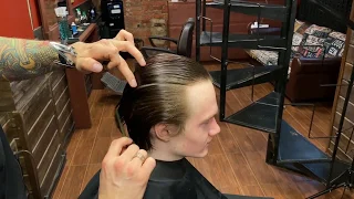 Удлиненная стрижка Комбинация техник Men's cut  Layers  Graduation Full video