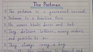 10 Lines On Postman | Essay On Postman In English | Easy Sentences About Postman