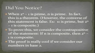 Mersenne Primes and Perfect Numbers: A Love Story by Dan Garbowitz