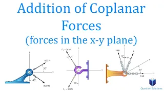 Vector Addition of Coplanar Forces (x-y components)| Mechanics Statics | (Step by step examples)