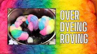 Dyepot Weekly #515 - Dyeing Neon Rainbow Roving and then Overdyeing it With Black using a Resist