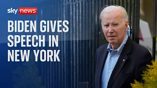 President Joe Biden gives speech in New York