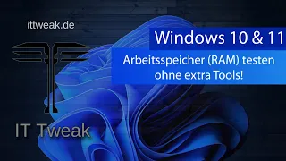 Windows 10 & 11 - Arbeitsspeicher (RAM) testen ohne extra Tools  - Arbeitsspeicher Diagnose App