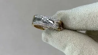 Кольцо из комбинированного золота с бриллиантами *1-500-10*