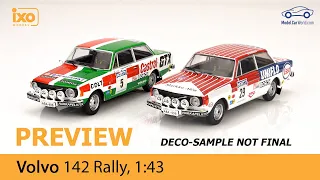 IXO Preview 1:43 Volvo 142 Rally 1000 Lakes 1973