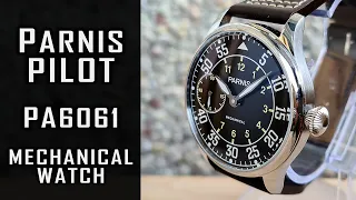 Parnis pilot 44mm mechanical watch PA6061 review. Seagull ST3600 #281 #gemislaguna #automaticwatch