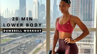 20 MIN LOWER BODY WORKOUT with DUMBBELLS [Build muscle & strength]