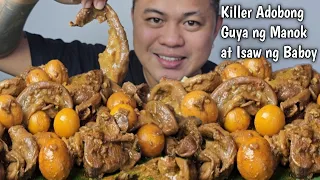 KILLER ADOBONG GUYA NG MANOK AT ISAW NG BABOY | INDOOR COOKING | MUKBANG PHILIPPINES