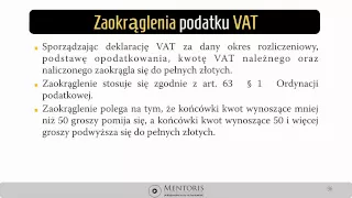 22. Ewidencja zaokrągleń w podatku VAT