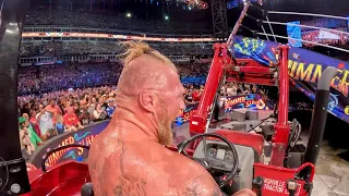 Onboard footage of Brock Lesnar destroying the SummerSlam ring