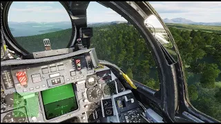 DCS F-14B flat spin practice - close call