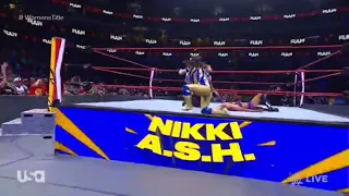 NIKKI ASH CASHES IN AND BECOMES NEW WOMENS CHAMPION WWE RAW JULY 19th 2021