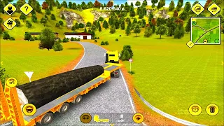 Low Loader Trailer Truck Deliver Heavy Block of Wood- Construction Simulator 2014