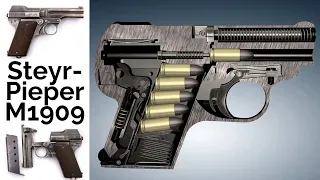 3D Animation: How the Austrian Steyr-Pieper M1909 Pistol worked