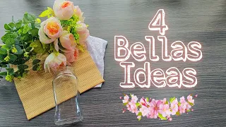 🩷 Mira que Bellas Manualidades puedes hacer para tu Hogar! / Ideas Recicladas / Artesanato/ 4 Ideas