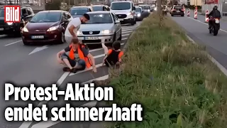 Klima-Aktivisten verprügelt: Autofahrer rastet brutal aus | Mannheim