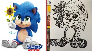 Sonic Baby Drawing THE HEDGEHOG (2020) - how to draw - step by step