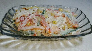 Rəngli bibər salatı (Biber salatası) #salatreseptləri #salatatarifleri