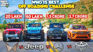 New Thar Vs Land Cruiser Vs G Wagon Vs Jeep Wrangler 🔥 4x4 HARDEST OFF-ROADING EVER 💪 GTA 5 MODS!