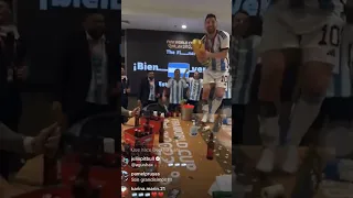 LIONEL MESSI JUMPING ON THE TABLE IN THE DRESSING ROOM