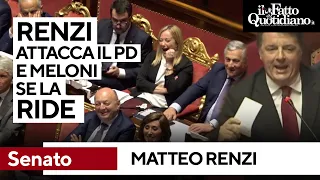 Renzi attacca il Pd: "Masochisti”. E incassa applausi e risate da Meloni, Salvini e Berlusconi