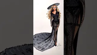 Beyoncé in custom Arturo Obegero 🖤 #beyonce #fashionillustration #copicmarkers #asmr