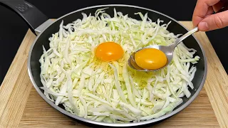 Cabbage with eggs is better than meat! When there is no time to cook! A delicious dinner!