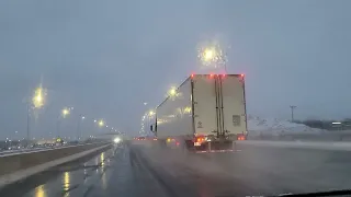 Winter driving transport truck hidden danger