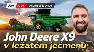 ŽNĚ ŽIVĚ 2023: Sklízíme se Zdendou | John Deere X9 v ležatém ječmenu