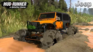 Spintires: MudRunner - JEEP LJ Rock Crawler Driving On Mud