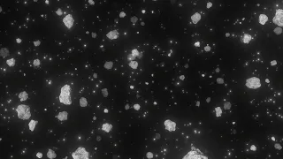Flying Through Asteroid Belt Field in Deep Outer Space Galaxy Stars 4K VJ Loop Moving Background