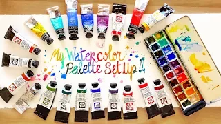 My WATERCOLOR PALETTE Set Up and Color Choices!