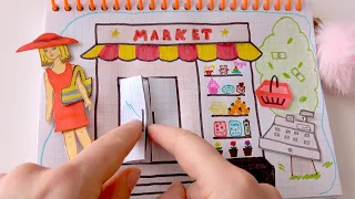 [paper diy] Paper Grocery mart 🍫🍭 | [ASMR] 종이 장난감 | 식료품 점