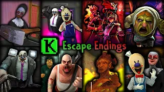 Ice Scream 1 2 3 4 5 6 7 8 9 & United, Evil Nun 1-2  & TBM, Mr Meat 1-2 - Keplerians Escape Endings