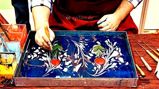 How to paint on Water for Paper Marbling and Ebru Art.