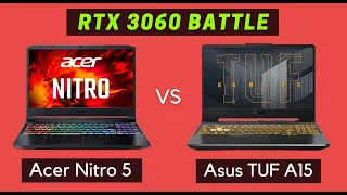 ACER NITRO 5 vs ASUS TUF A15 || RTX 3060 | Ryzen 7 5800H vs Ryzen 5 5600H