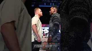 Canelo SIZES UP Jermell Charlo at FACE OFF in Press Conference in NYC!