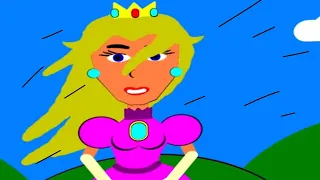 Princess Peach on a Windy Day Animated