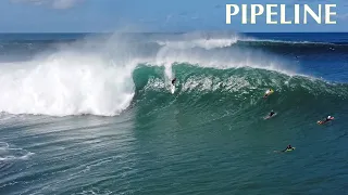 Surfing Pipeline | Giant 3rd Reef Clean-up Set | Big Waves